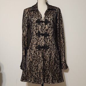 Vintage 90S Y2K IQ Paris Lace Overlay Jacket Whimsigoth Witchy Goth Steampunk